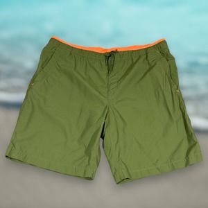 The North Face Men's XL Game Shorts Green Orange Nylon